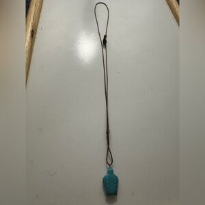 Turqoise Turtle Pendanf Stone Corded Necklace